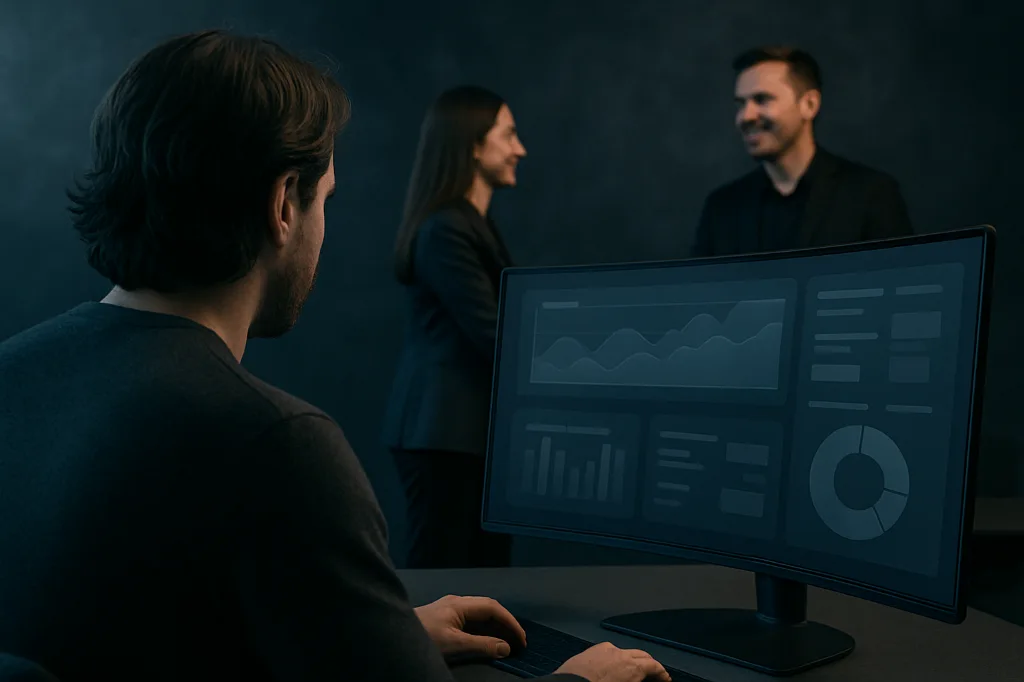 Développeur symfony devant son écran