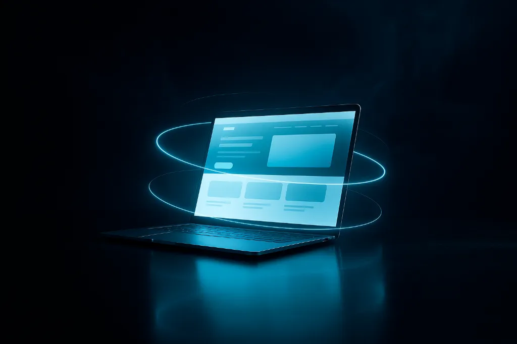 Infographie abstraite d'un pc portable