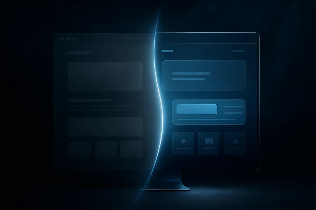 Infographie abstraite d'un écran scindé en 2