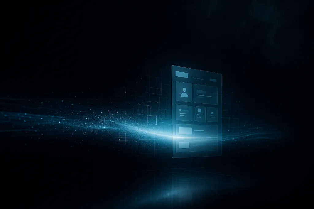 Infographie abstraite d'un écran holographique