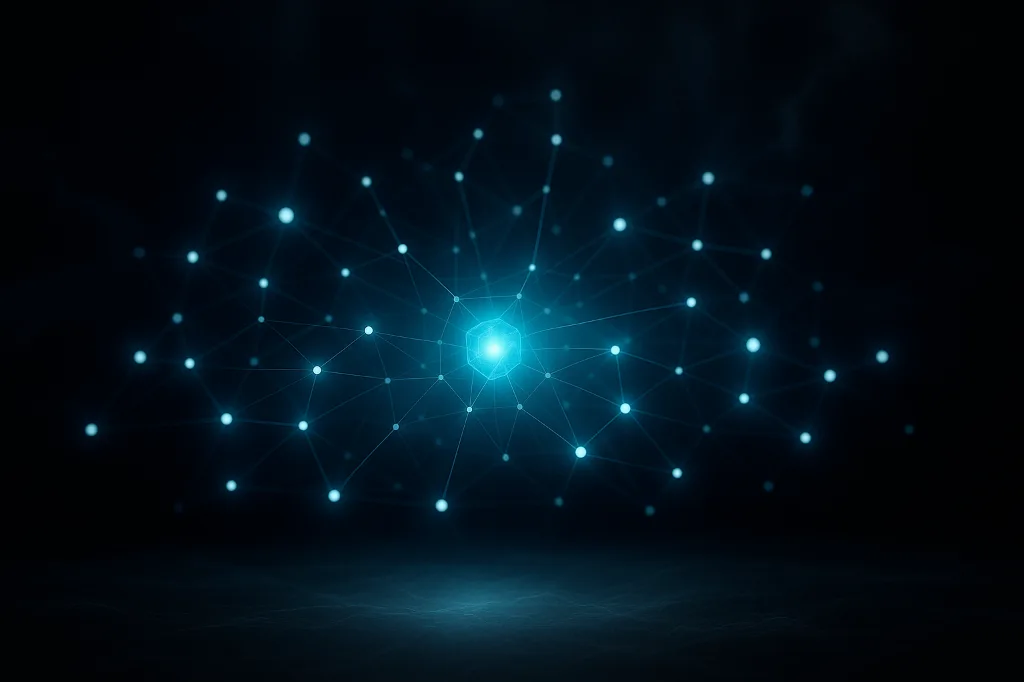 Infographie abstraite d'un réseau digital