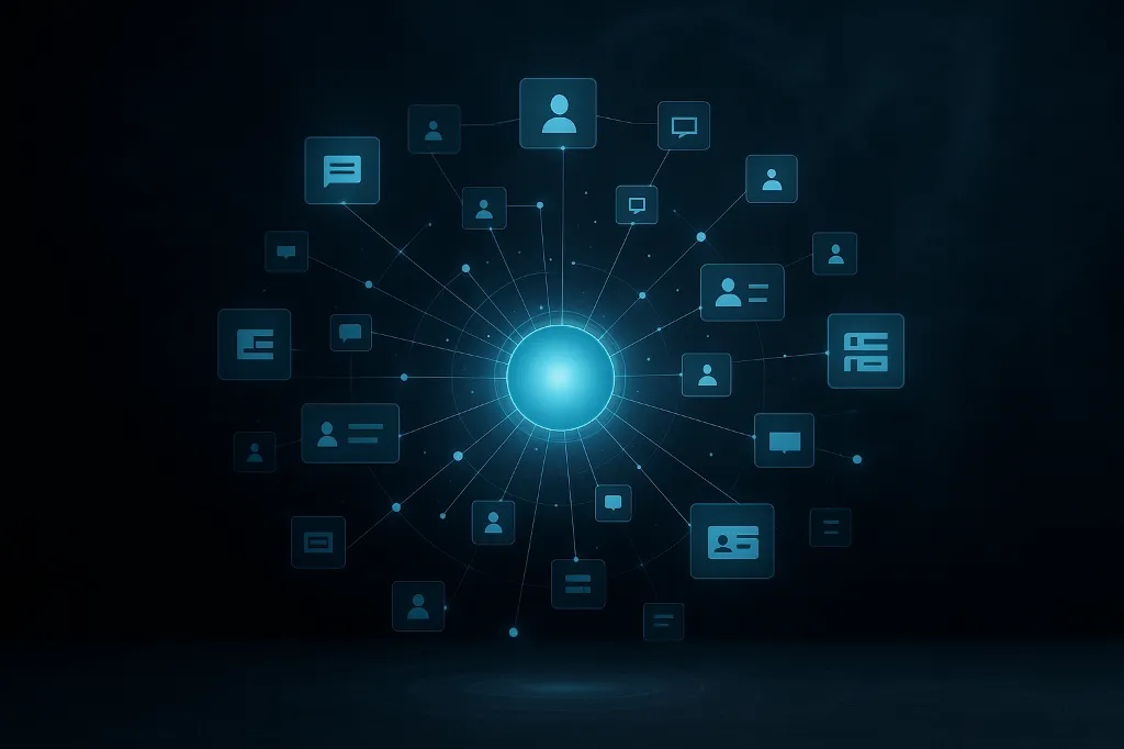 Infographie abstraite d'une architecture SAAS