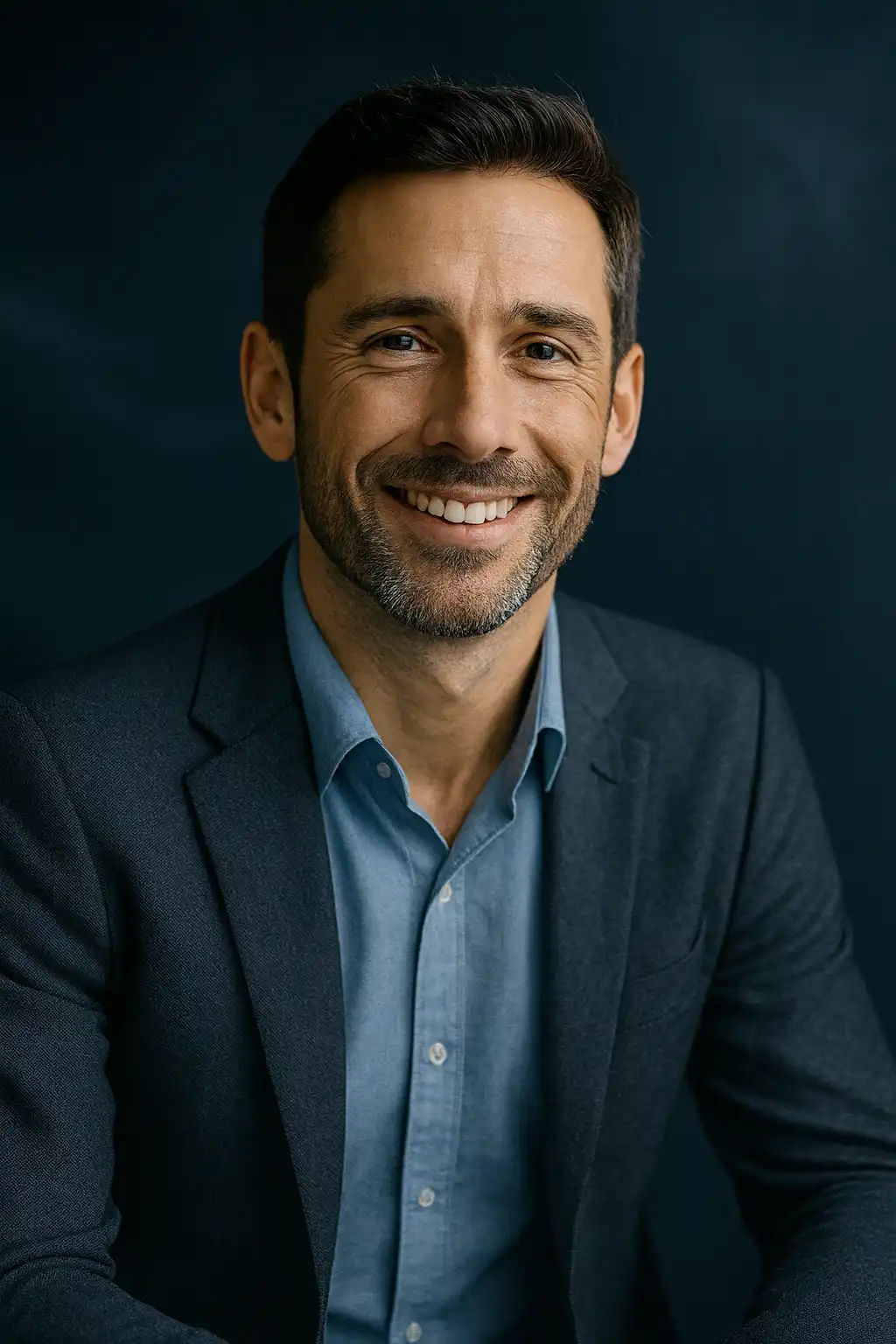 Photo portrait d'un commercial souriant